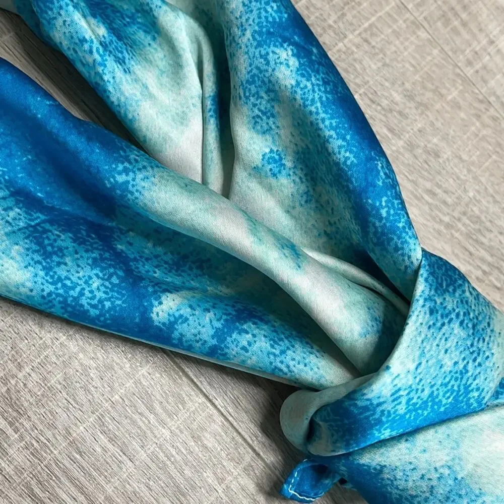 NWT Collection 18 Teal Blue Tie Dye Convertible Wrap Scarf